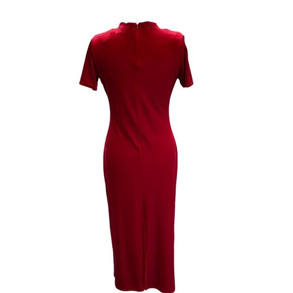 Vintage Velvet Maxi Dress Red Fairy Indie Grunge Whimsigoth Coquette 90s-8 - Picture 7 of 13